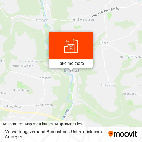 Карта Verwaltungsverband Braunsbach-Untermünkheim