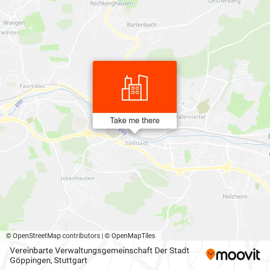 Карта Vereinbarte Verwaltungsgemeinschaft Der Stadt Göppingen