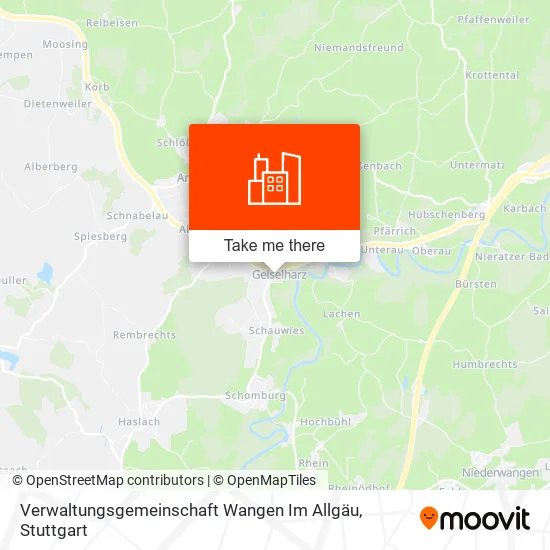 Карта Verwaltungsgemeinschaft Wangen Im Allgäu