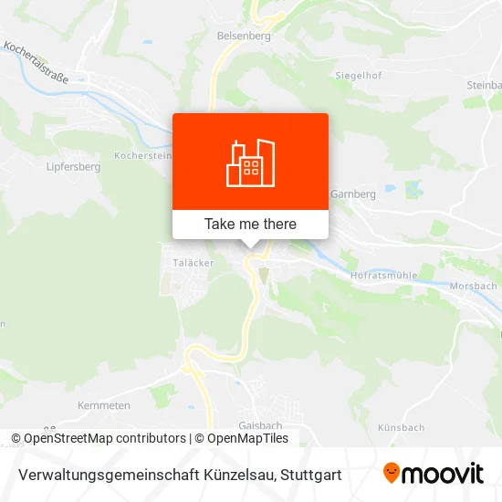 Карта Verwaltungsgemeinschaft Künzelsau