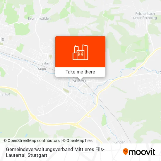 Карта Gemeindeverwaltungsverband Mittleres Fils-Lautertal