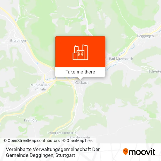 Карта Vereinbarte Verwaltungsgemeinschaft Der Gemeinde Deggingen