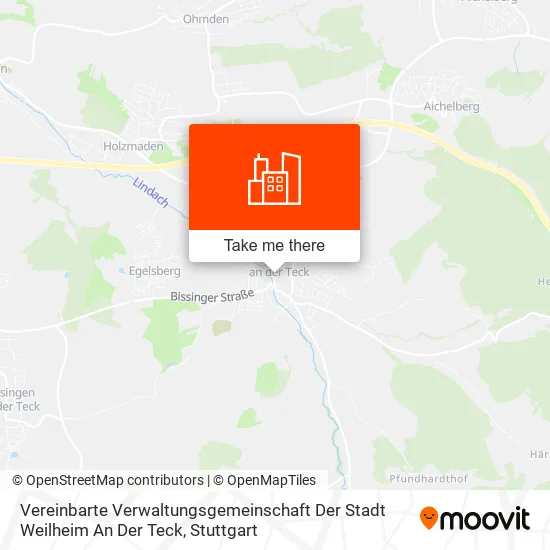 Карта Vereinbarte Verwaltungsgemeinschaft Der Stadt Weilheim An Der Teck