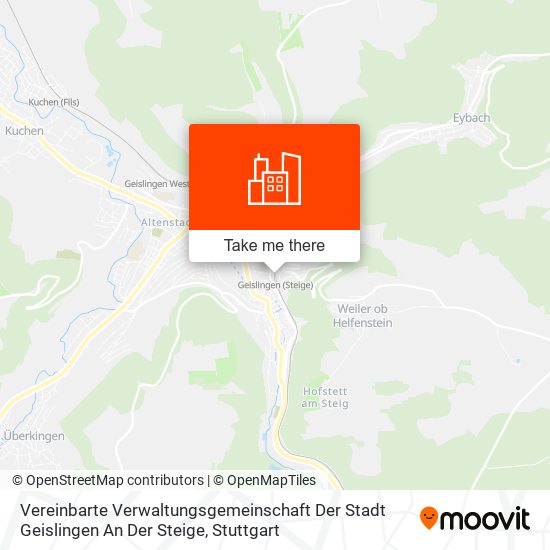 Карта Vereinbarte Verwaltungsgemeinschaft Der Stadt Geislingen An Der Steige