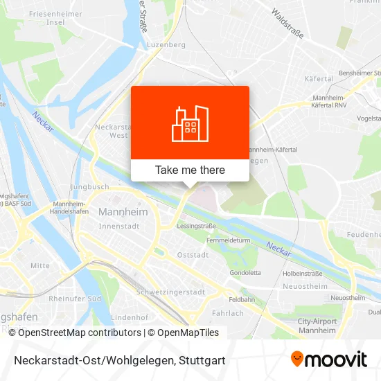 Карта Neckarstadt-Ost/Wohlgelegen