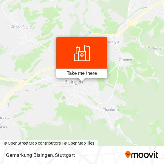 Карта Gemarkung Bisingen