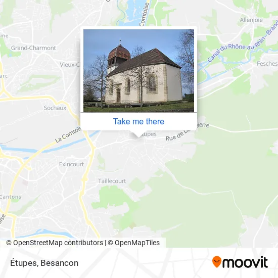 Étupes map