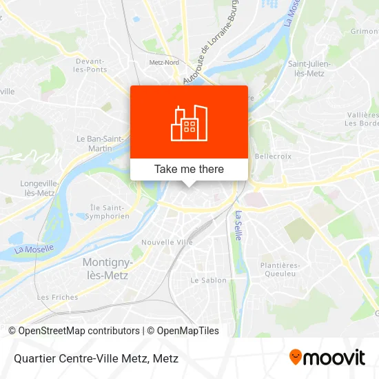 Quartier Centre-Ville Metz map