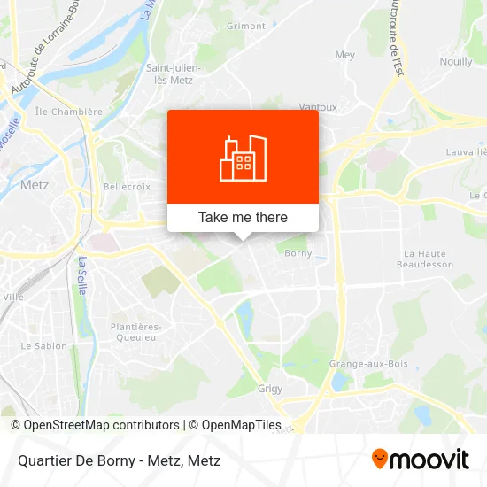 Quartier De Borny - Metz map