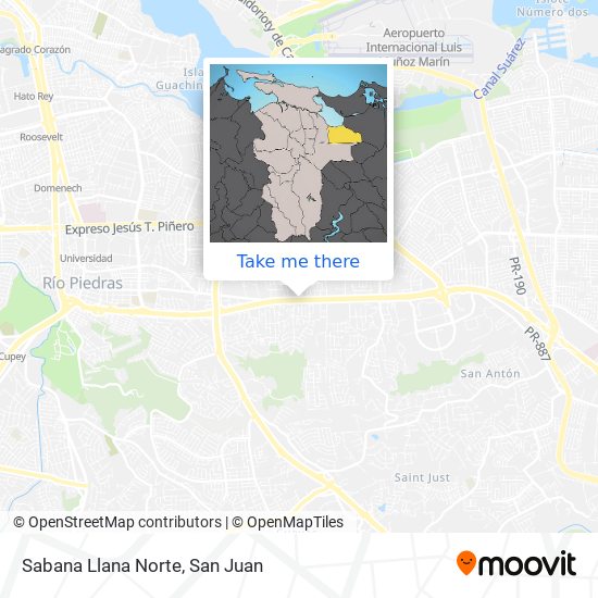 Sabana Llana Norte map