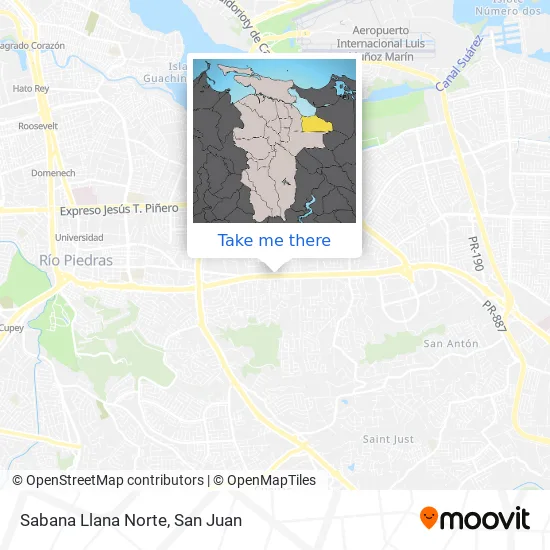 Sabana Llana Norte map