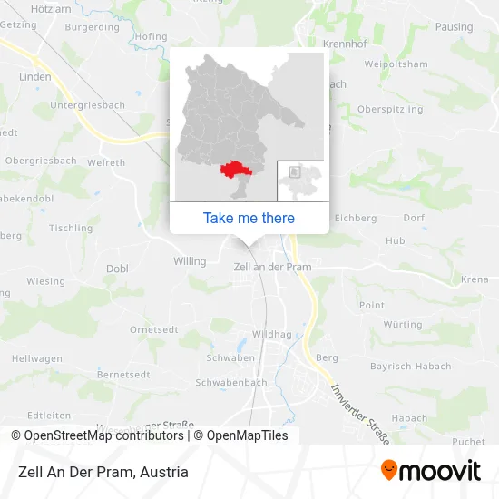 Zell An Der Pram map