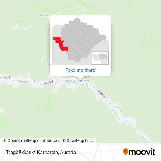 Tragöß-Sankt Katharein map