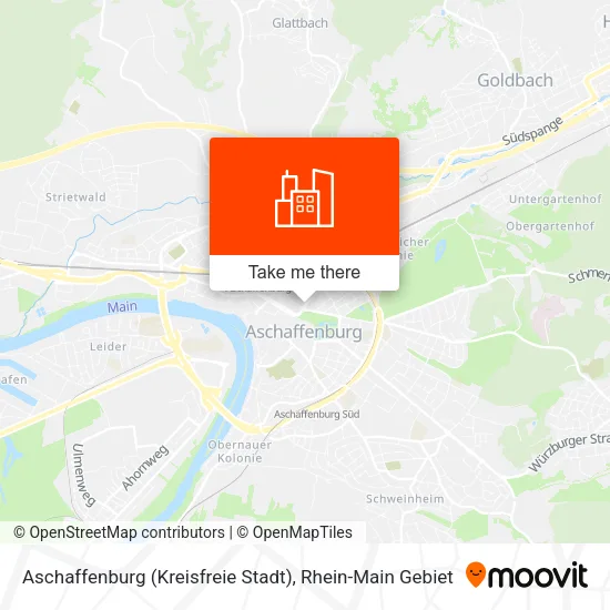 Карта Aschaffenburg (Kreisfreie Stadt)