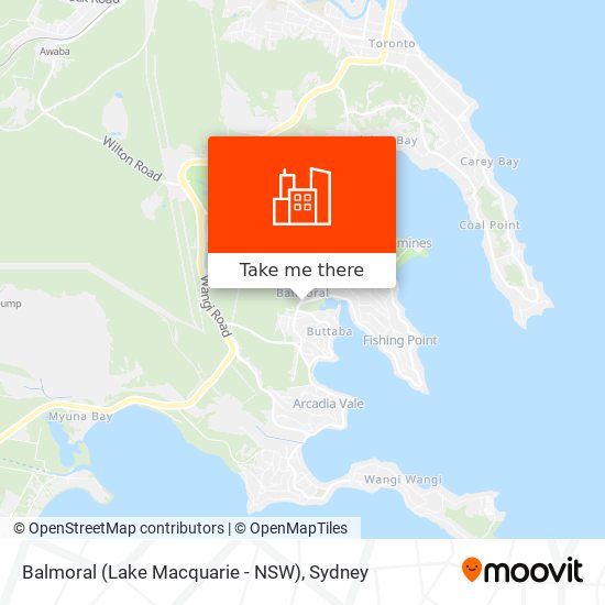 Balmoral (Lake Macquarie - NSW) map