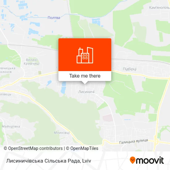 Карта Лисиничівська Сільська Рада