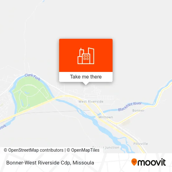 Bonner-West Riverside Cdp map