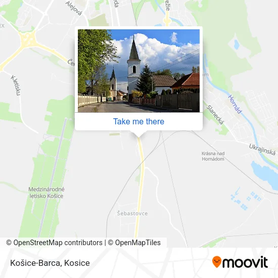 Košice-Barca map