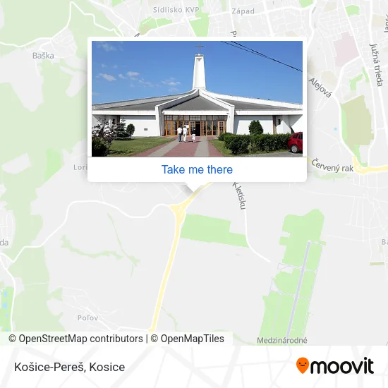 Košice-Pereš map