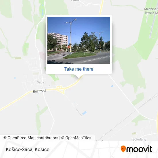 Košice-Šaca map