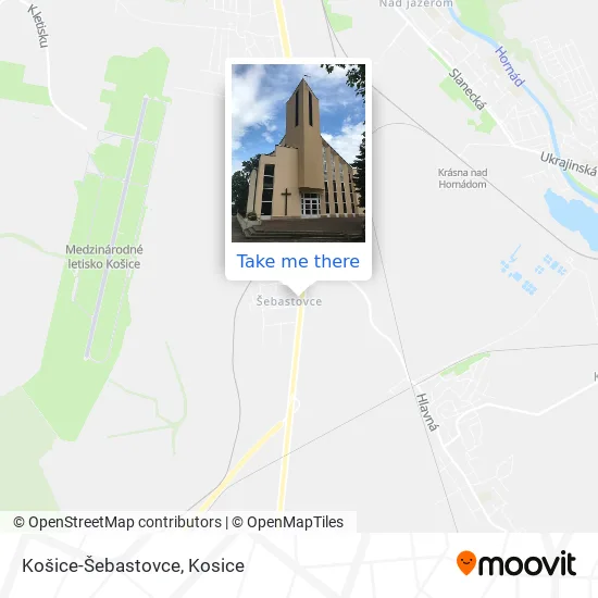 Košice-Šebastovce map