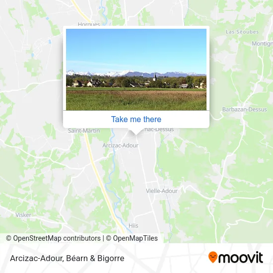 Arcizac-Adour map