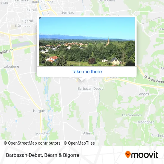 Barbazan-Debat map