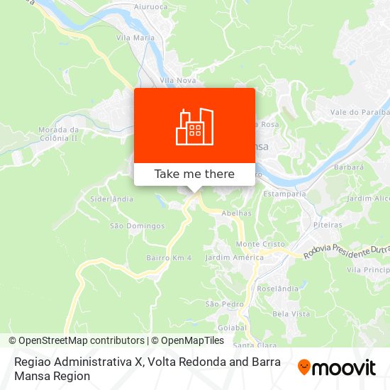 Regiao Administrativa X map