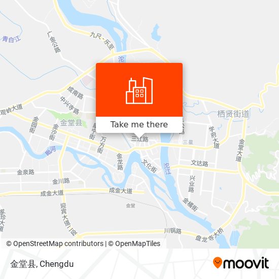 金堂县 map