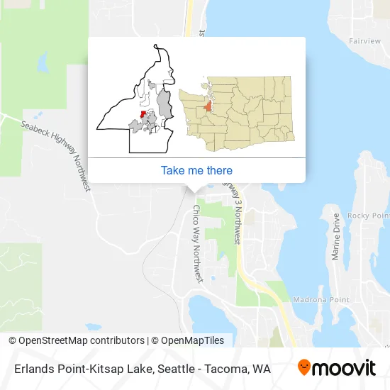 Erlands Point-Kitsap Lake map