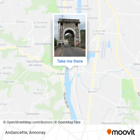 Andancette map