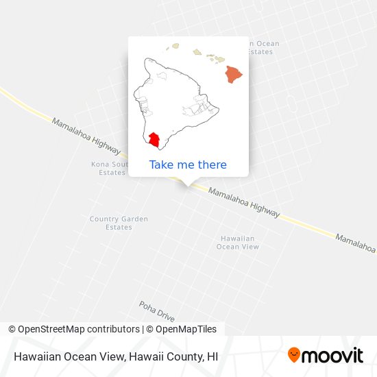 Hawaiian Ocean View map