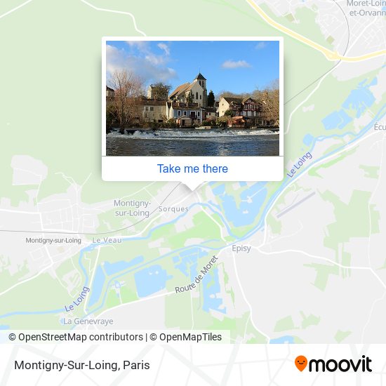 Mapa Montigny-Sur-Loing