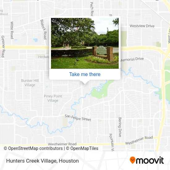 Hunters Creek Village map