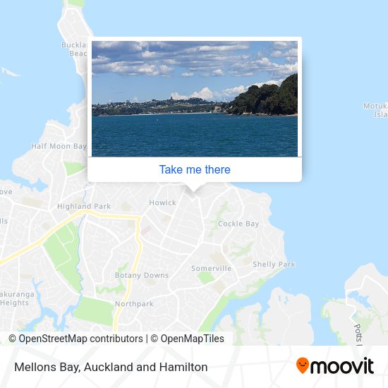 Mellons Bay map