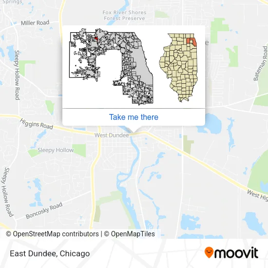 East Dundee map