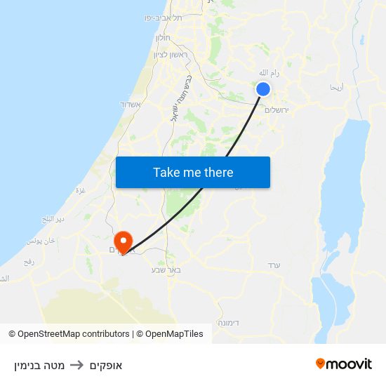 מטה בנימין to אופקים map