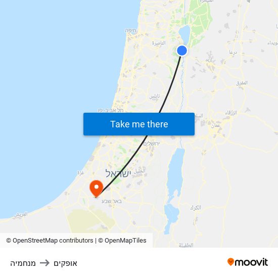 מנחמיה to אופקים map