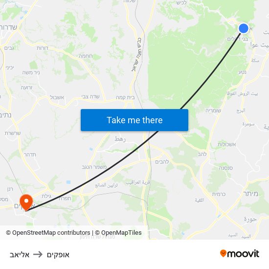 אליאב to אופקים map