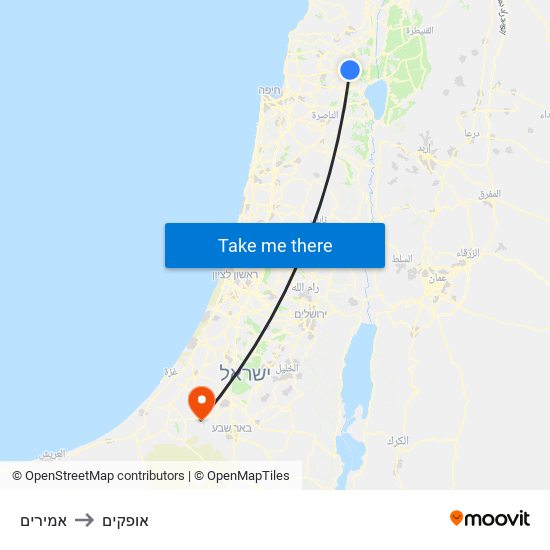 אמירים to אופקים map