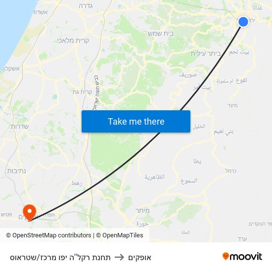 תחנת רקל''ה יפו מרכז/שטראוס to אופקים map