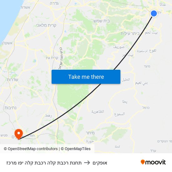 תחנת רכבת קלה רכבת קלה יפו מרכז to אופקים map