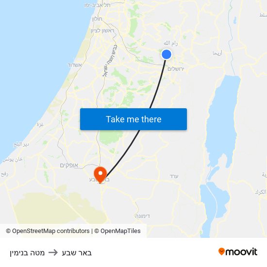 מטה בנימין to באר שבע map