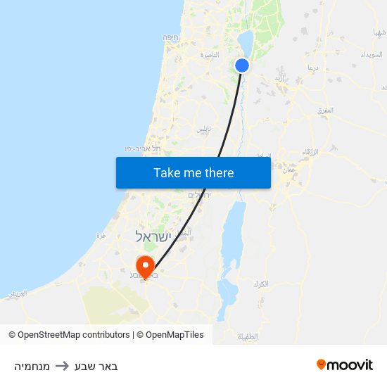 מנחמיה to באר שבע map