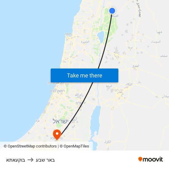 בוקעאתא to באר שבע map