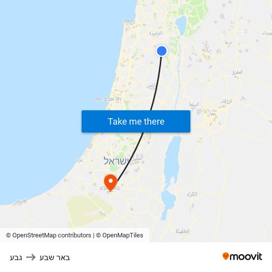 גבע to באר שבע map