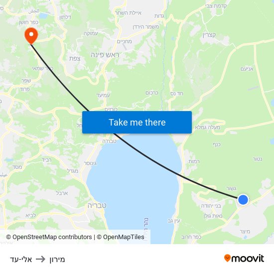 אלי-עד to מירון map