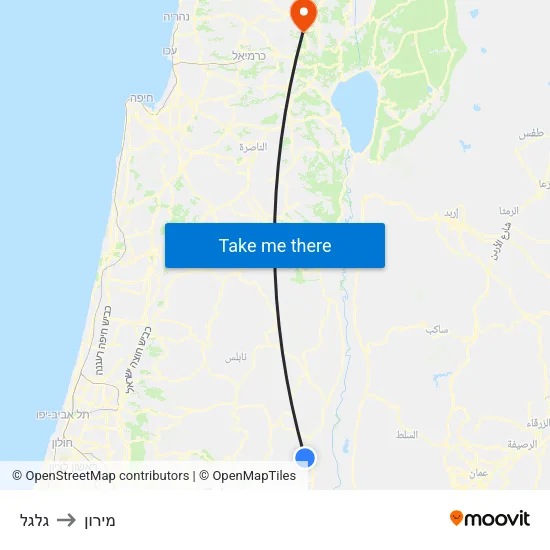 גלגל to מירון map