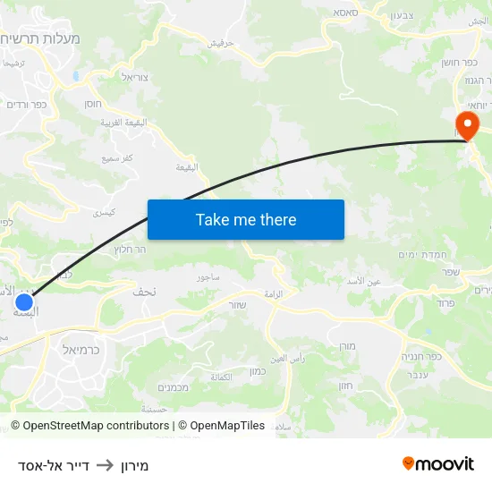 דייר אל-אסד to מירון map