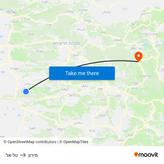 טל-אל to מירון map